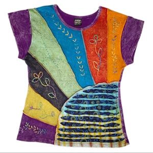 SHOP THERAPY BOHO TEE WITH PEACE SIGN ON BACK